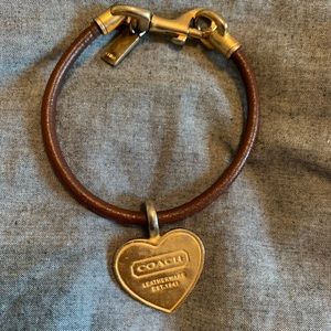 Coach leather charm bracelet